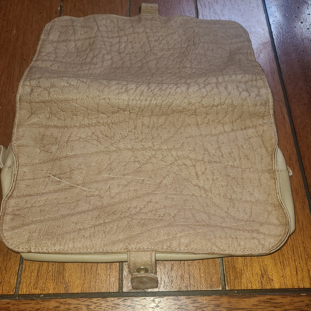 VTG Lynx Elephant Exotic Leather Golf Bag Zippered Pockets Beige Tree Bark